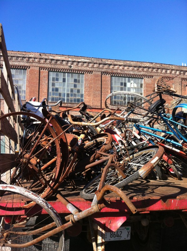 Bikes at Junque Salvage.  January 2013